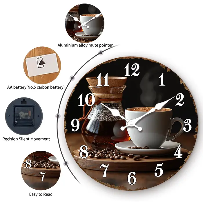 Horloge murale pour les amateurs de café