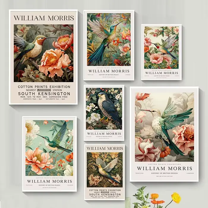 Affiche d'exposition de colibri d'instabilité de William vintage et impressions