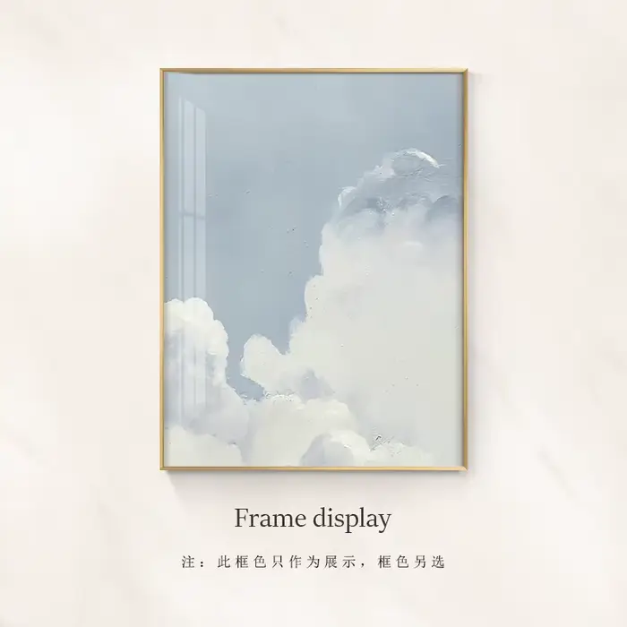 Affiche sur toile de Style nordique scandinave, décor de salle, esthétique, bleu ciel, nuages blancs
