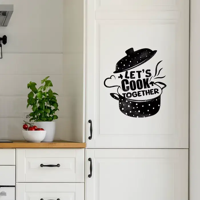 Autocollant mural « Let's Cook Together » pour la décoration de la cuisine, décoration de restaurant