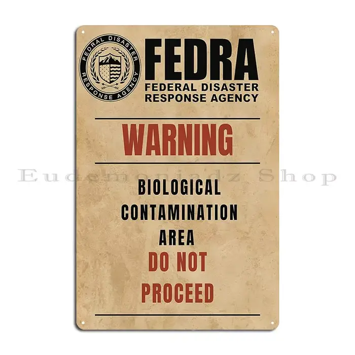Fedra Tlou zone de Contamination biologique affiche Plaque métallique affiche murale Pub personnalis