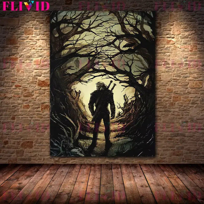 Affiche d'art mural minimaliste de chasseur de diable, peinture sur toile pour salon, décor Vintage