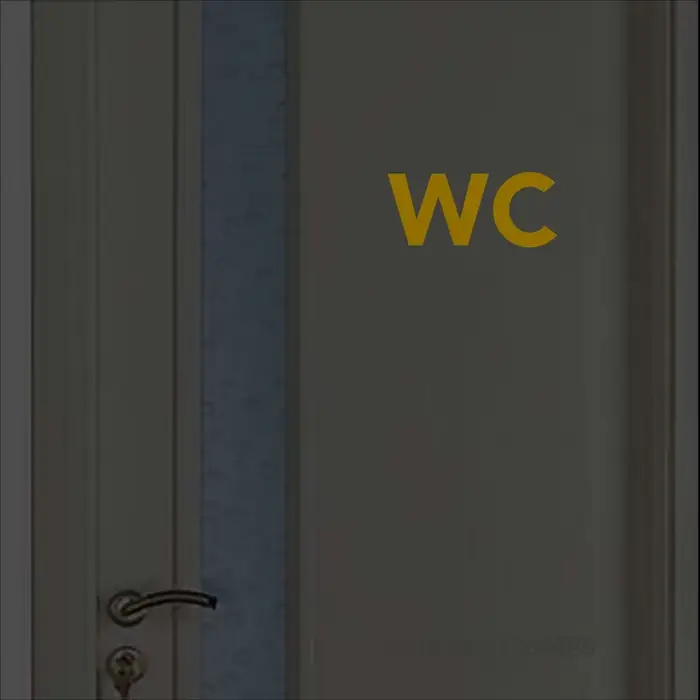 Autocollant de signe de porte de WC