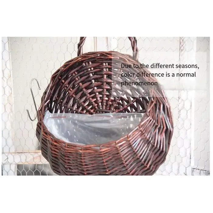 ABKW - Panier mural en osier naturel pour fleurs