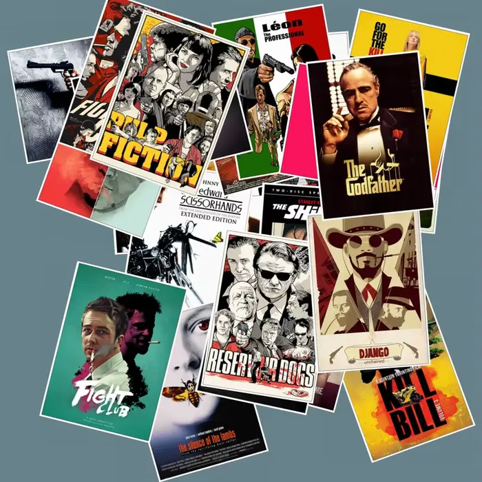 25 pièces affiches de film classique autocollants pulpe Fiction parrain rétro mode décalcomanies pour ordinateur portable Scrapbook bagages téléphone autocollant jouets