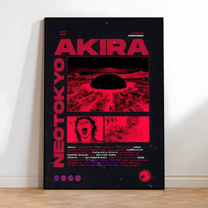 Affiche classique Anime A-Akira HD, auto-adhésive, imperméable, idéale pour la décoration du salon, 