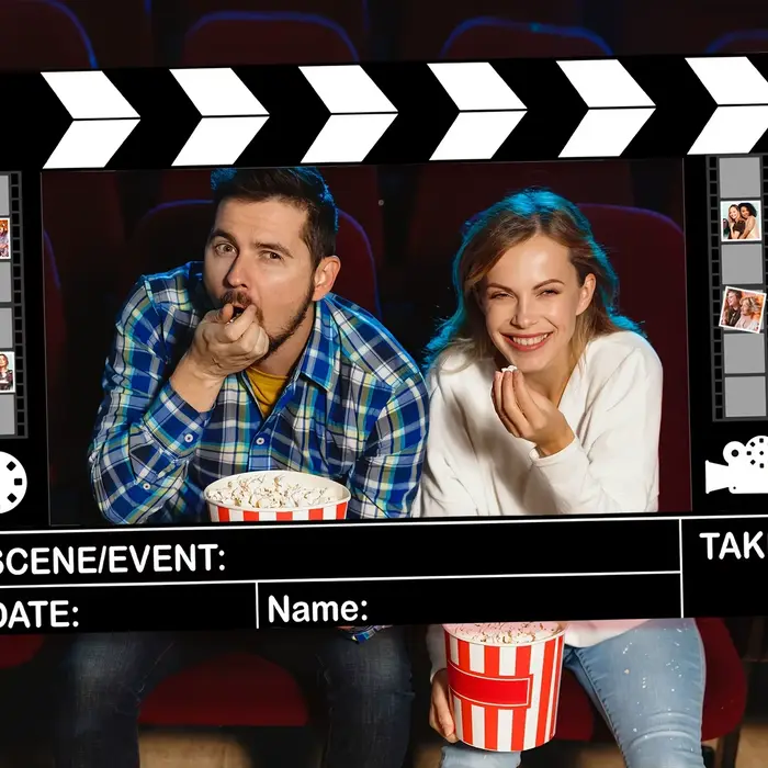 Cadre de photomaton en forme de claquette de cinéma
