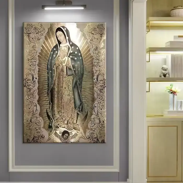 Peinture sur toile de dame catholique d'issa upe