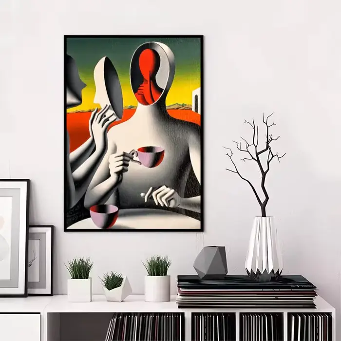 Salvador Dali surréalisme œuvre la persistance de la mémoire peinture calligraphie toile affiche: sa