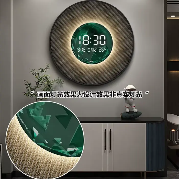 Horloge Circulaire LED pour Décoration de Salon