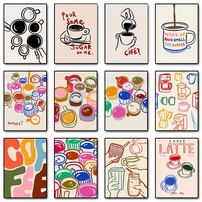 Affiche imprimée de cuisine rétro