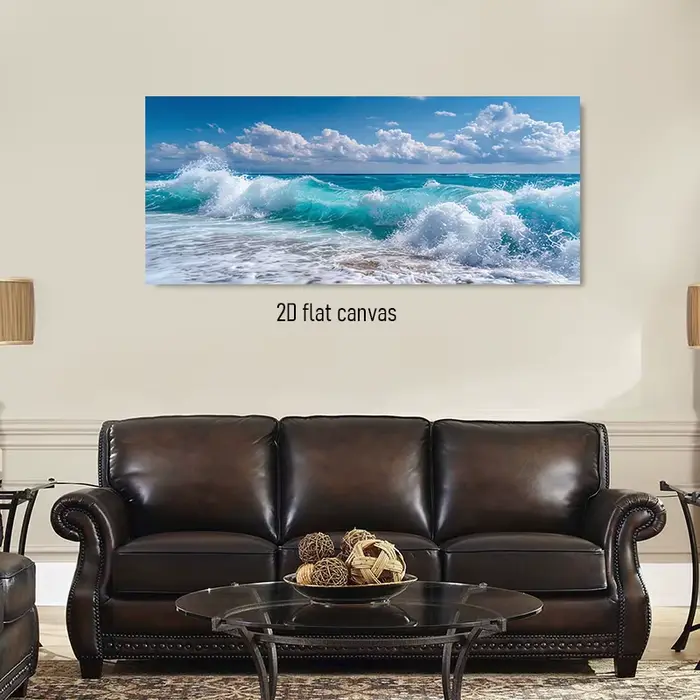 Cette peinture de décoration sur toile haute définition avec vue sur la mer