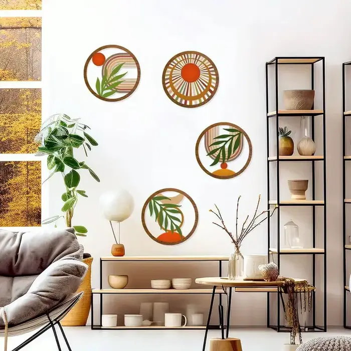 Décorations murales bohème en bois