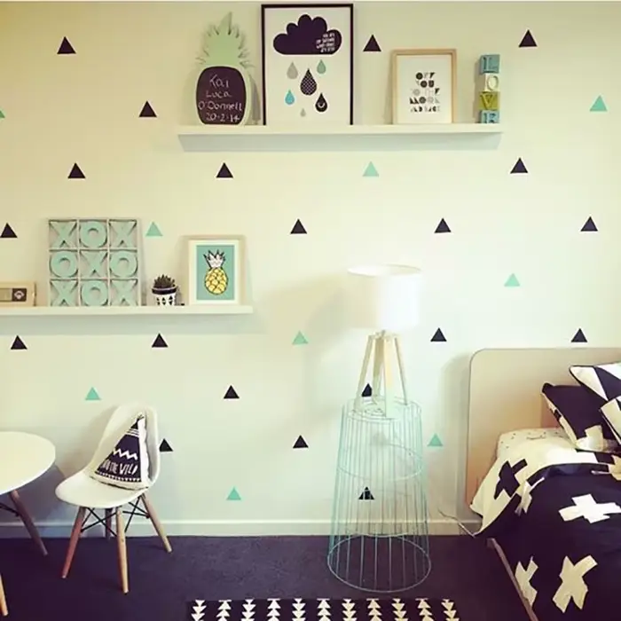 Petit triangle stickers muraux pour enfants chambres Monochrome/multicolore decoration chambre autocollant mural