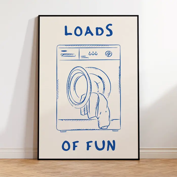 Loads Of Fun – toile murale rétro pour buanderie