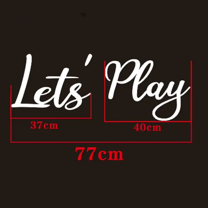 Panneau mural Let's PLAY – Décor de salle de jeux pour enfants – Chambre à coucher