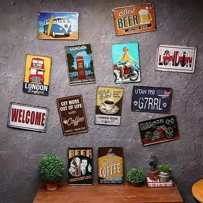 Plaque Murale Métallique Rétro de Jeu Vidéo