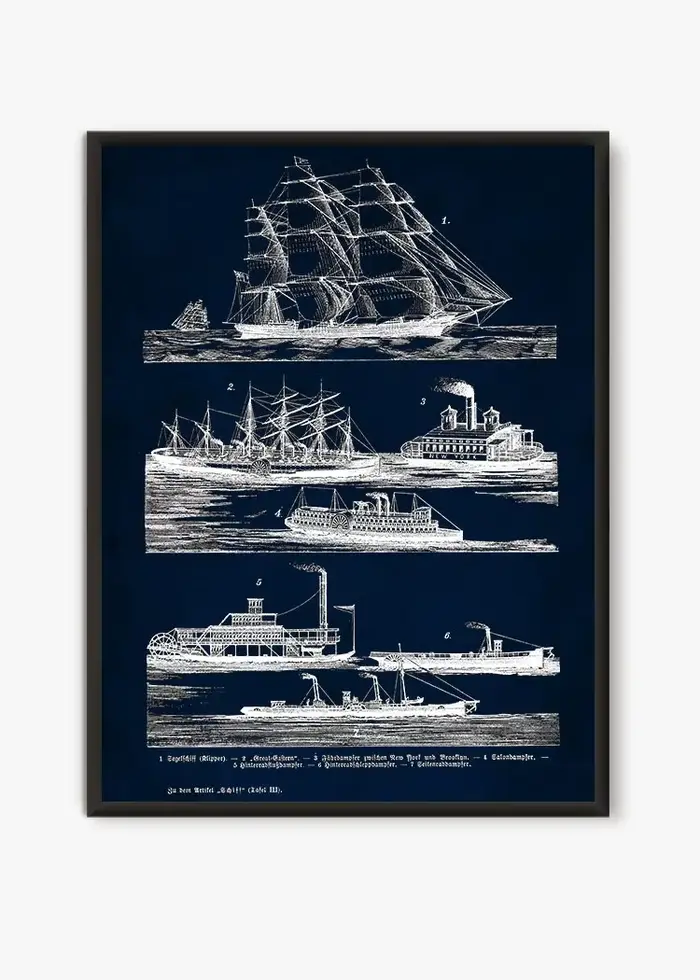 Toile d'art mural nautique Vintage