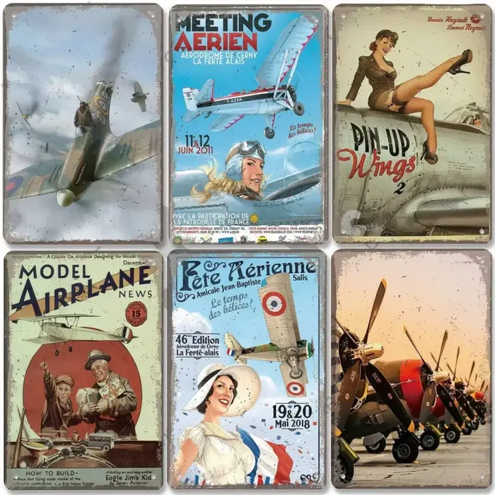 Affiches vintage d'avions
