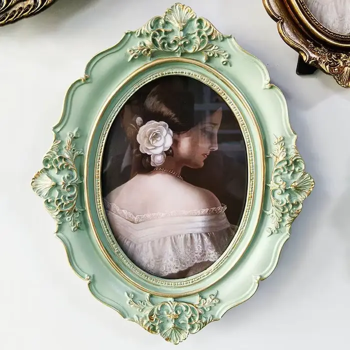 Cadre photo vintage 4x6 pouces – Cadre photo en résine bronze antique – Décoration murale et de tabl