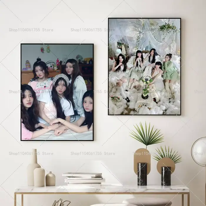 Affiche KPOP I-ILLIT, autocollant artistique auto-adhésif en papier imperméable, décoration murale pour café, bar, chambre