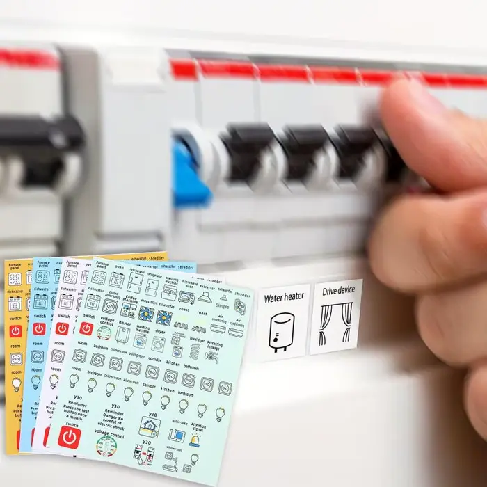 Offre Spéciale – Lot de 2/5 feuilles d'autocollants décoratifs étanches pour panneaux de disjoncteurs électriques (version anglaise)