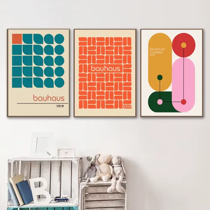 Affiche et imprimés d'exposition géométrique abstraite Unique Bauhaus moderne