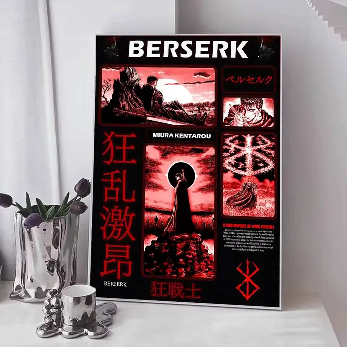 Affiches Manga Griffith imprimées Anime Berserk, autocollant mural fantaisie pour décoration murale 