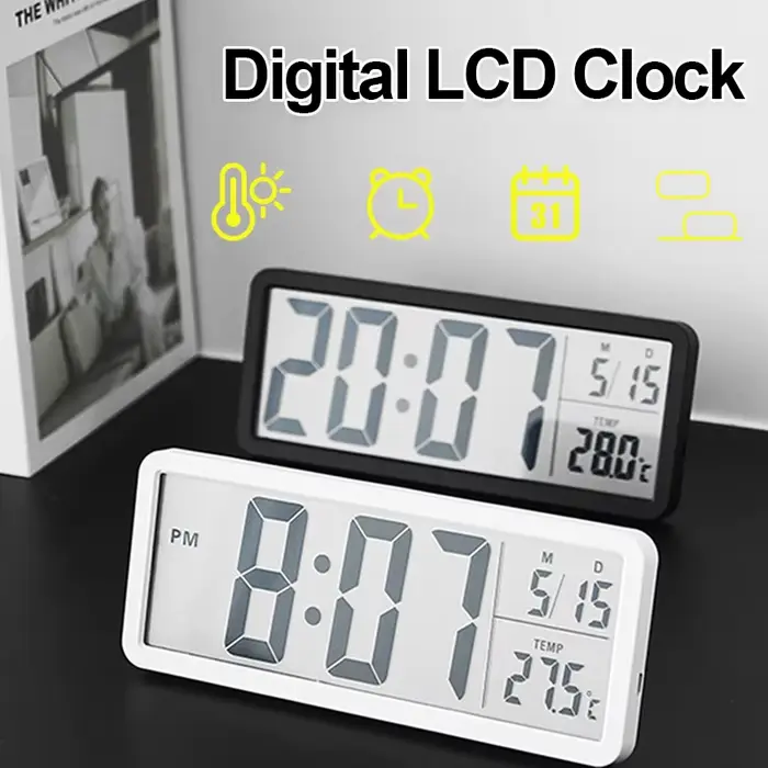 Horloge murale numérique électronique LCD