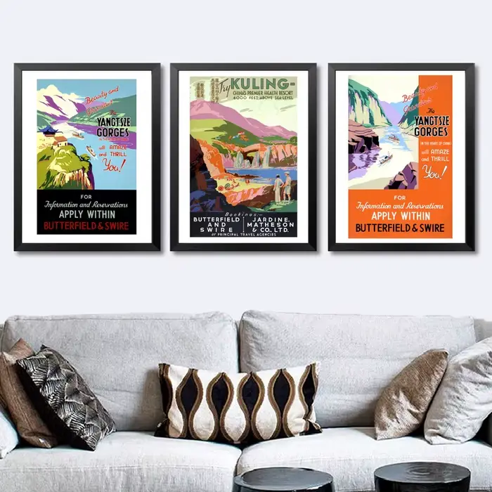 Affiche de voyage vintage, Cannes, Chine, Congo, CriferrCuba