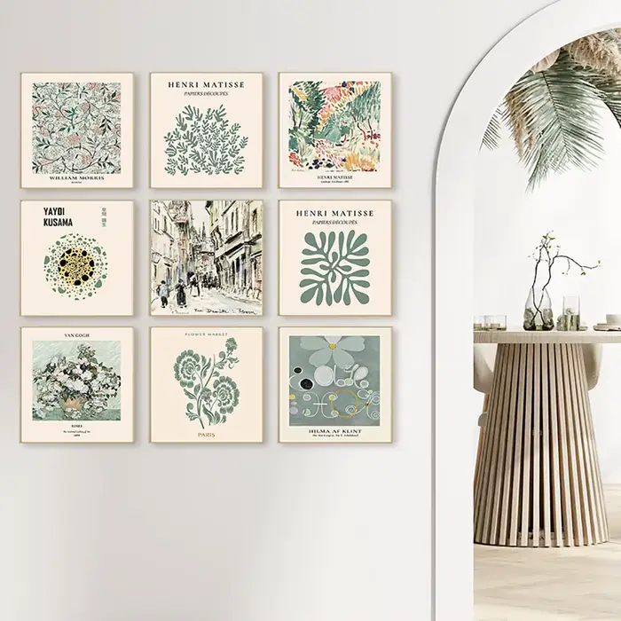 Carré vert Matisse Yayoi Art affiche mur Cnavas imprimer moderne décor à la maison éclectique neutre Vintage peinture abstraite chambre murale