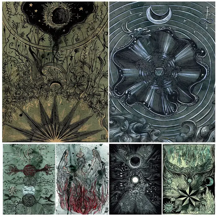 Alchimiste Nature Botanique Illustration Vintage mur Art toile peinture sombre sorcellerie esthétique Art affiche imprimer décor à la maison