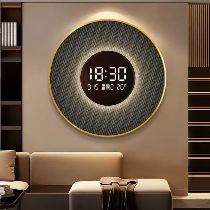 Horloge Circulaire LED pour Décoration de Salon