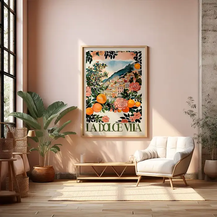 La Dolce Vita italie affiche côtière toile impression peinture mur Art chambre étude Studio salon décoration de la maison