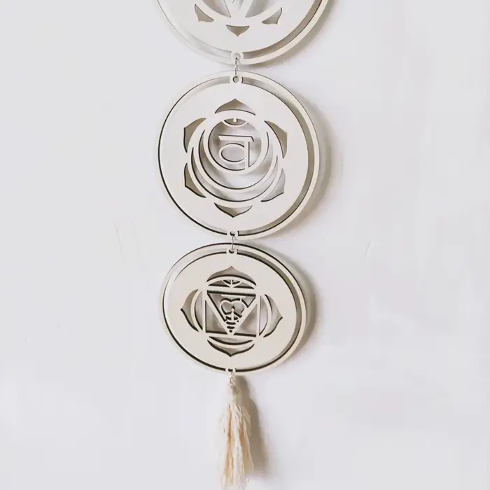 Yoga 7 Chakras bouddhiste Lotus Metatron hexagramme pendentif en bois tapisserie Ojibwe capteur de rêves sorcellerie tenture murale décor