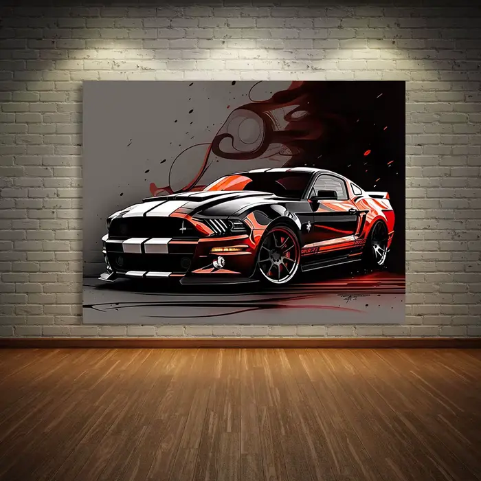 Peinture sur Toile Inspirée de la Voiture Vintage