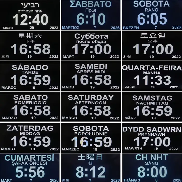 Horloge calendrier LED avec 12 alarmes
