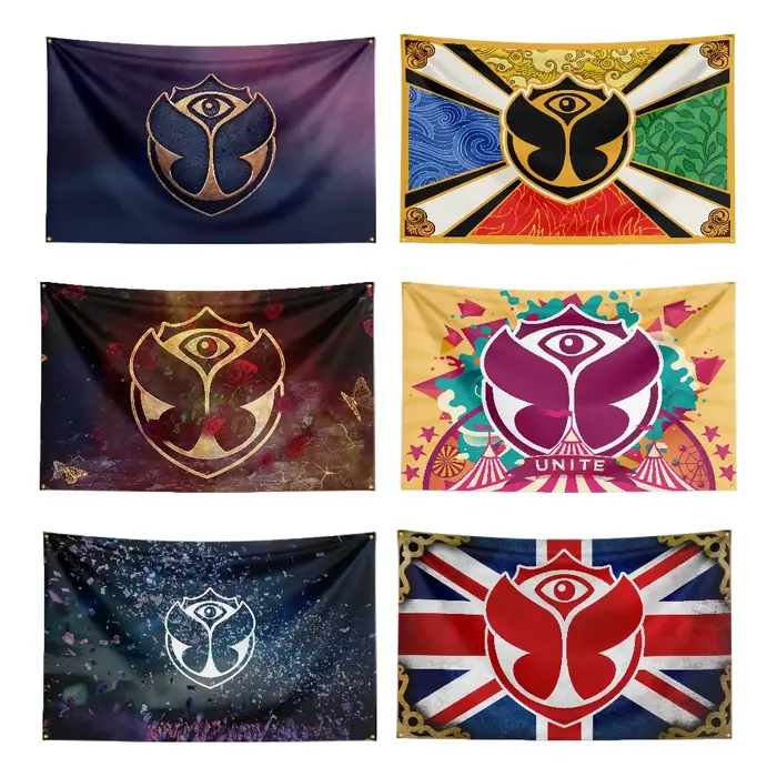 Tomorrowland-Banderole de musique électronique, impression numérique, sensation de festival, polyest