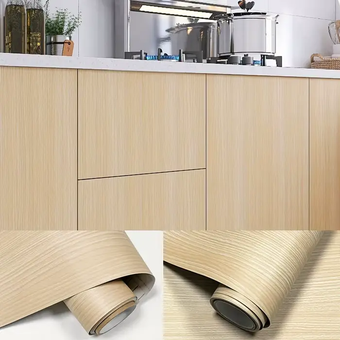Papier peint à grain de bois à décoller et à coller – Film auto-adhésif imperméable et résistant à l'huile pour cuisine, salle de bains, rénovation de meubles