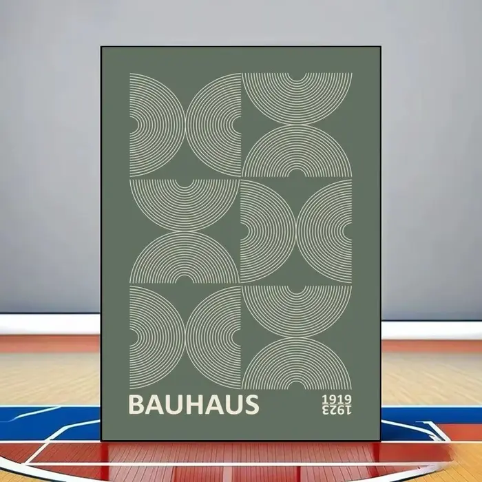 Bauhaus – affiche murale moderne en PVC, lignes de couleurs vertes, HD, auto-adhésive, imperméable, 