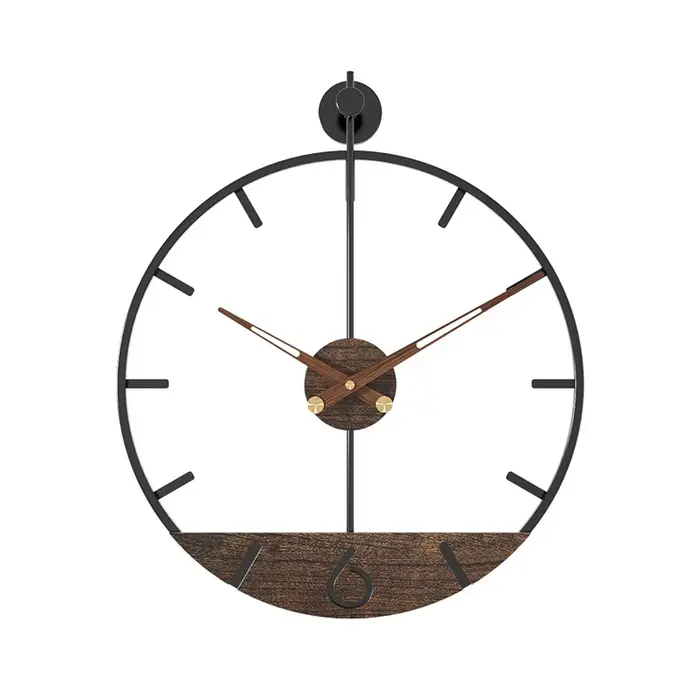 60cm Wood Large Wall Clock for Living Room Nordic 3d Silent Clocks Wall Home Decor Art Luxury Metal 