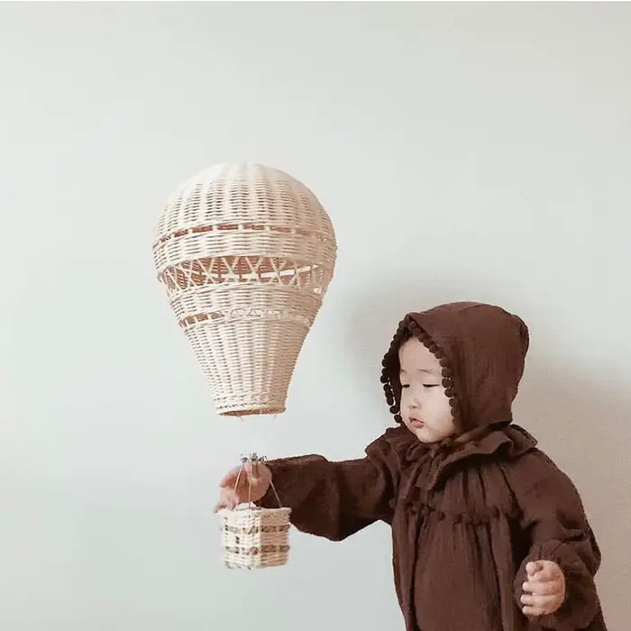 Décor de ballon à Air chaud en rotin tissé à la main