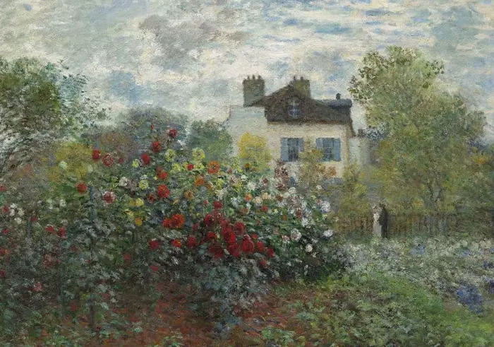 Peinture sur toile d'été, paysage champêtre, chalet, rivière, jardin de roses, affiche imprimée, art