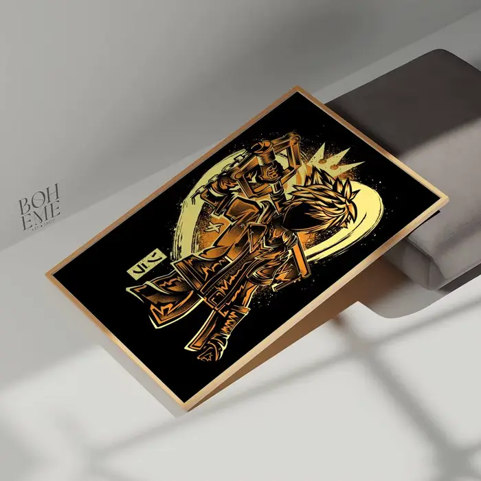 K-Kingdom Hearts – peinture calligraphique sur toile de coton