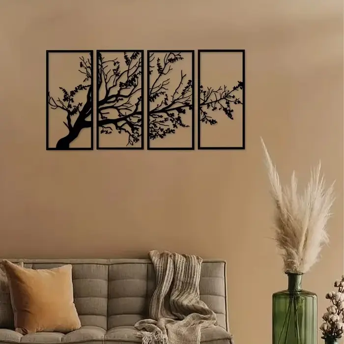 Ensemble d'art mural en métal pour la décoration intérieure et les espaces modernes