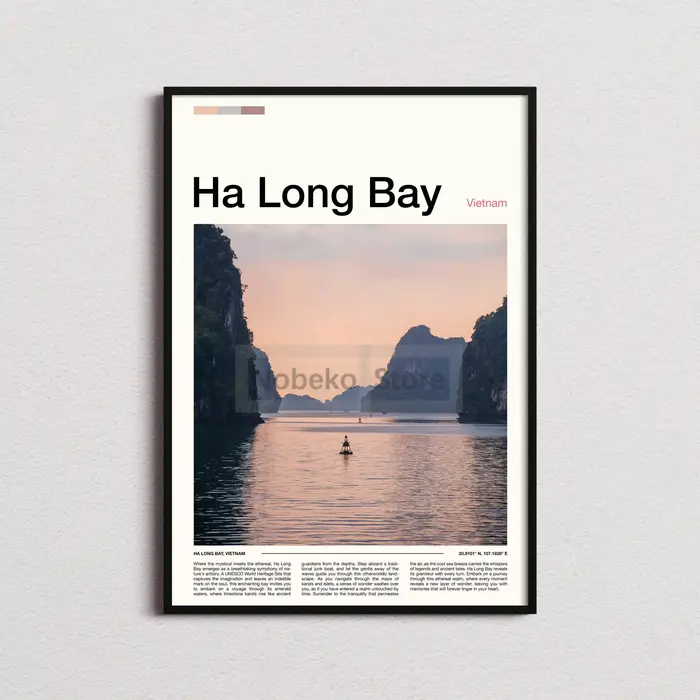 Affiches de voyage vietnamiennes, art mural en toile, chapelle de TerminHo, Minh, ville Ha Long Bay,