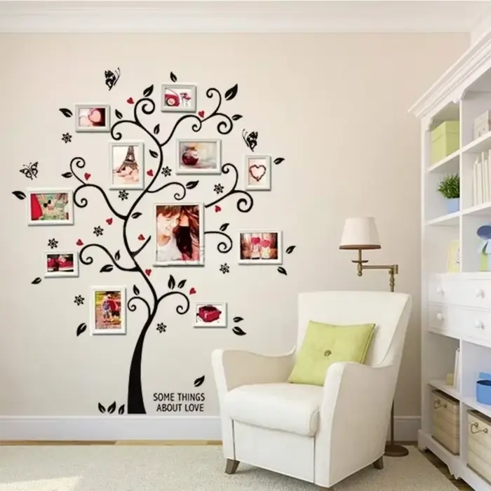 Nouvelle décoration de la maison branche d'arbre Stickers muraux bricolage Photo mur amovible