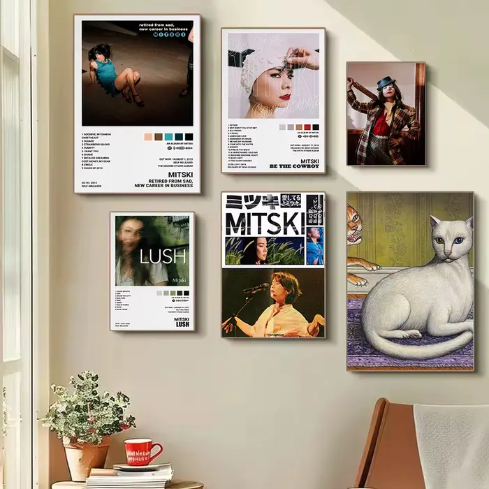 Poster esthétique sur toile avec portrait de la chanteuse pop M-Mitski