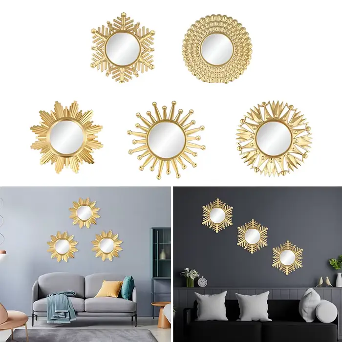 Miroir décoratif moderne à cadre doré