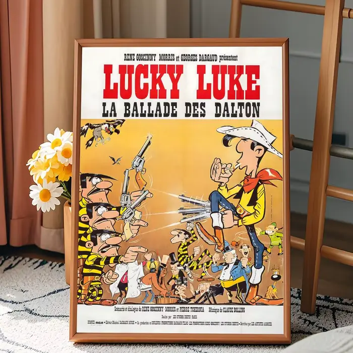 LUCKY LUKE CARTOON Peinture Calligraphie sur Toile HD Décoration Murale pour Maison Bureau Dortoir S